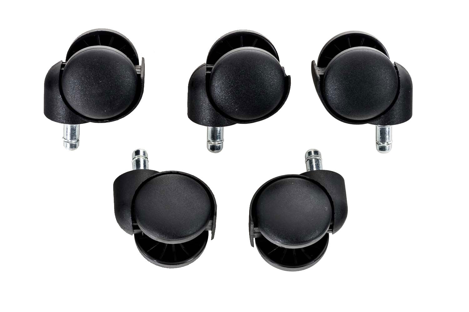 Set 5x Ruedas para Sillas de Oficina Negro