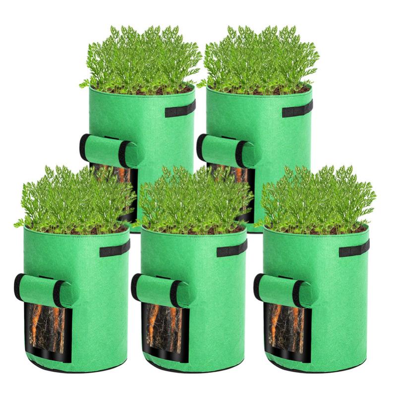 Sacs De Plantation 10 Gallons (3 Pièces) - Tissu Respirant, Avec Rabat Et Poignées, Pour Pommes De Terre, Tomates, Fraises, Légumes Et Fleurs
