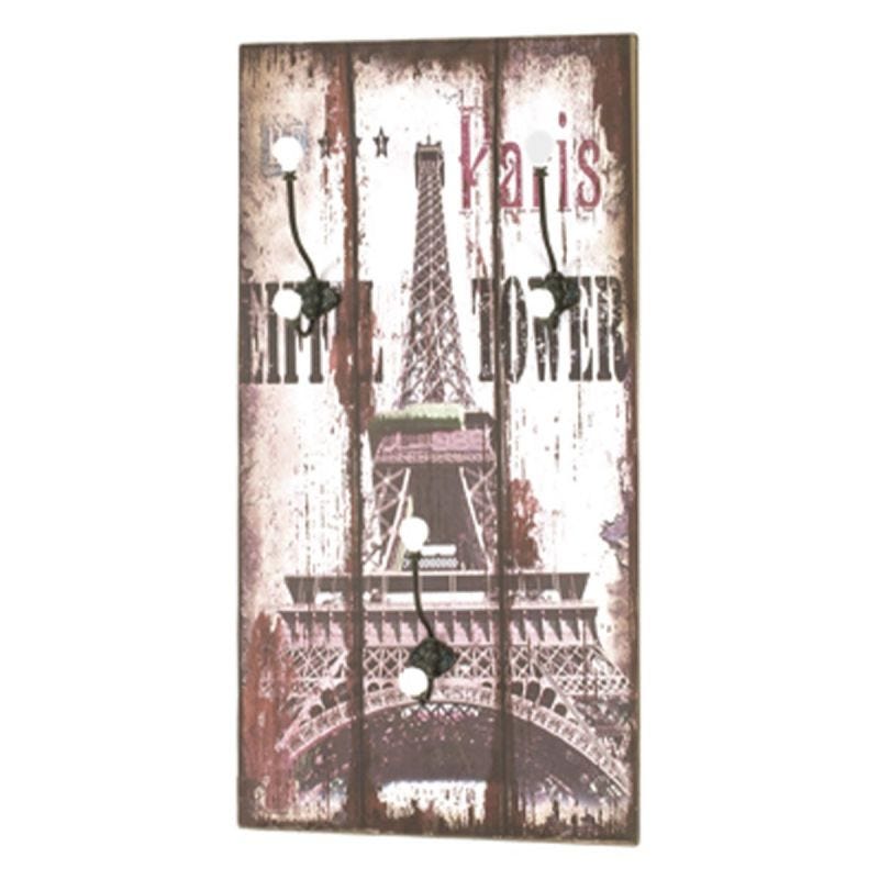 Patere porte manteau 3 crochets déco Paris - Tour Eiffel traditionnel