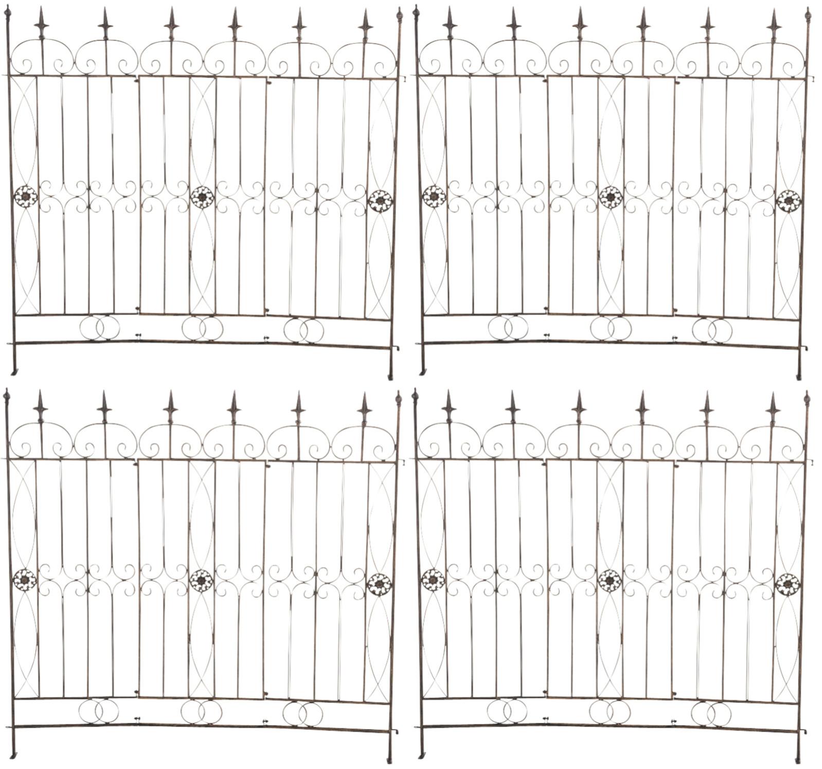 Recinzione In Legno Per Giardino - Set 4 Pezzi, Altezza 55 Cm, Colore Marrone