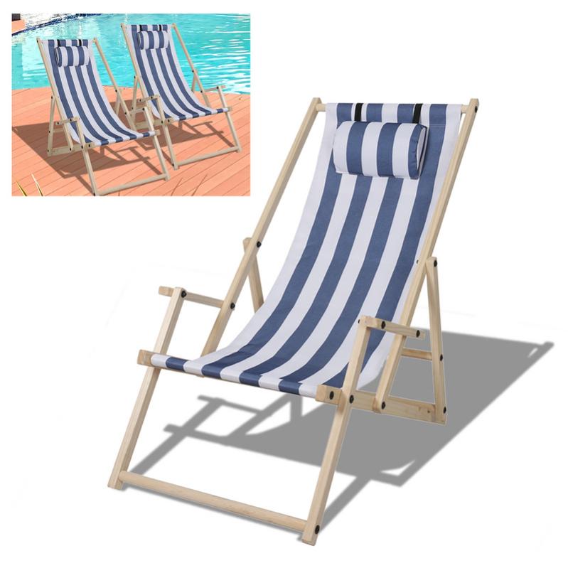 Chaise longue Chaise longue de plage Chaise de jardin Pliable Bois