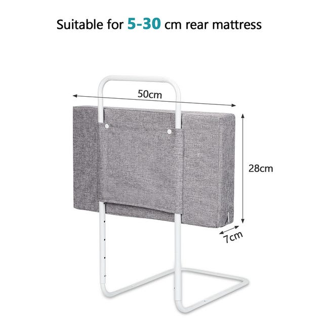 Barrera de cama niños ajustable en altura HOMCOM 150x44x104.5 cm gris