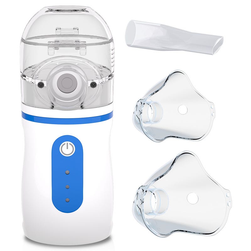 Nébuliseur Inhalateur, Silencieux Inhalateur avec Embouchure et Masque,  Nébulisateur pour Enfants et Adultes,Alimentation avec Câble USB