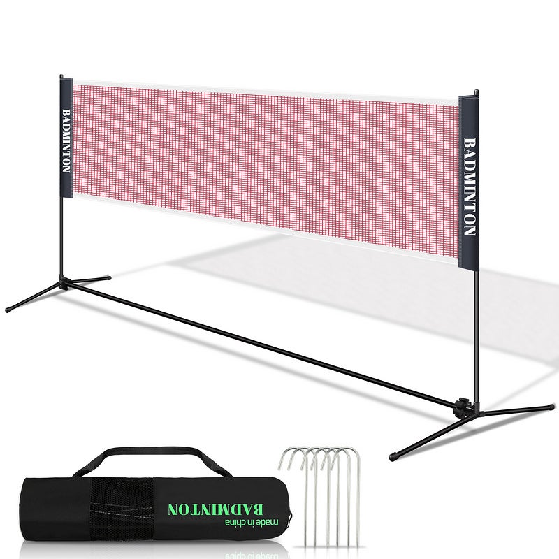 MARSEE Filet de Badminton Exterieur avec Pied et Sac de Transport, Filet de  Volleyball Tennis Pliable et Léger, Réglable en Hauteur