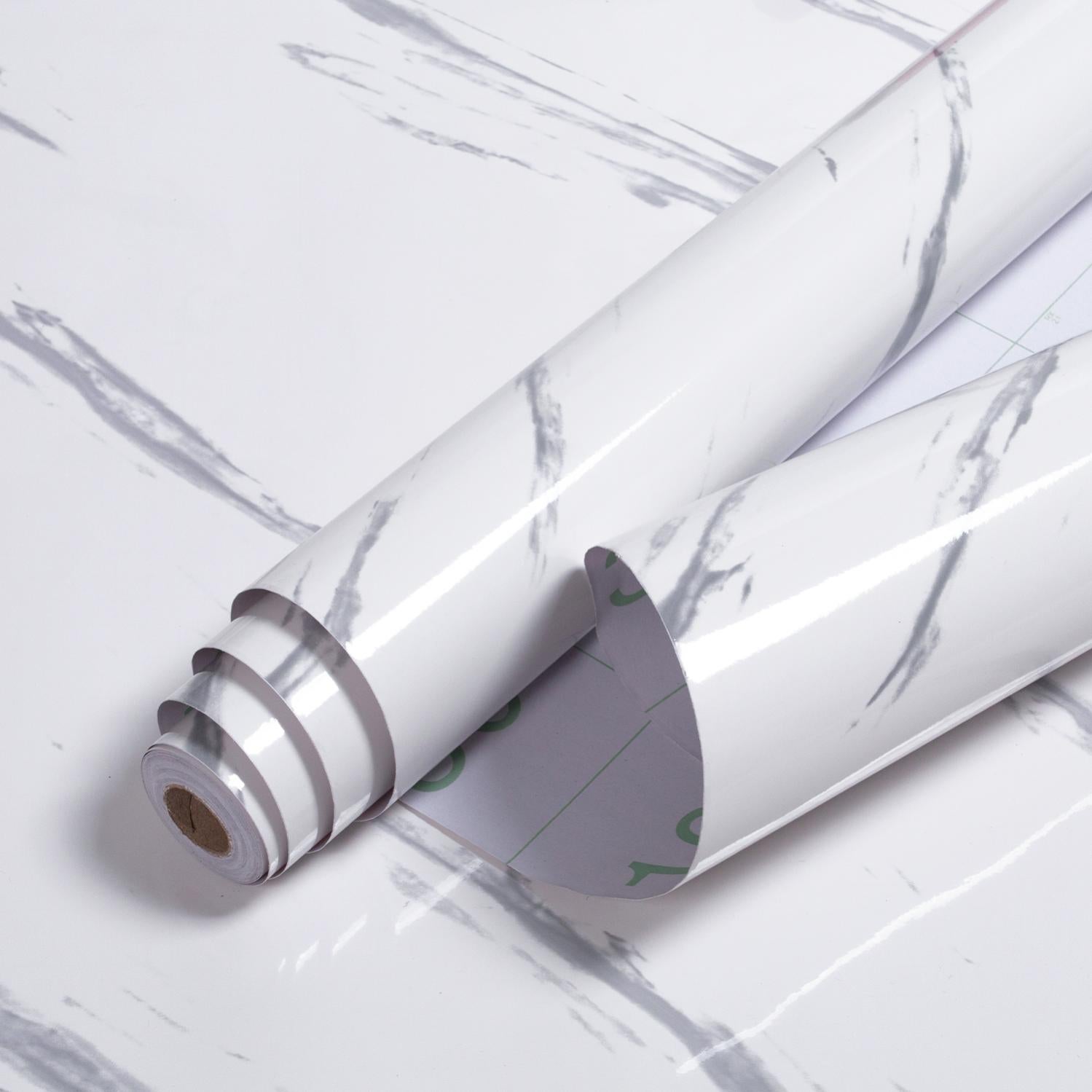 Carta Adesiva Per Mobili 60cm X 5m - Pellicola Autoadesiva Impermeabile Bianca Lucida - Foto 8