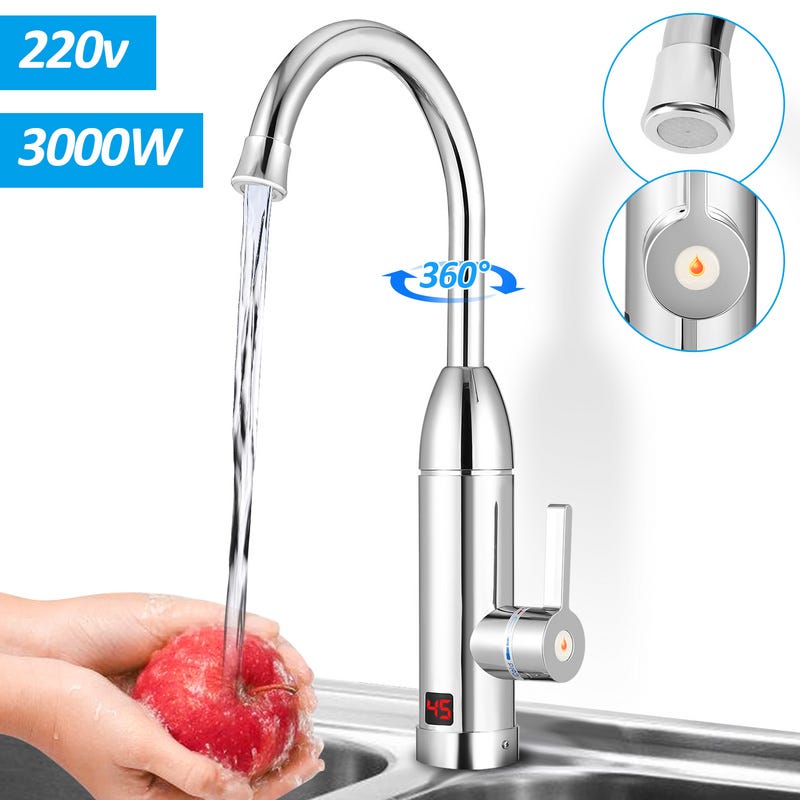 220V 3000W Tankless Water Heater doccia elettrica istantanea Acqua calda  Cucina Bagno