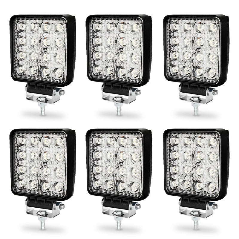 8x Phare de Travail LED 48W LED Phare Travail Projecteur Feux  Antibrouillard pour Voiture Camion UTV SUV Offroad Tracteur