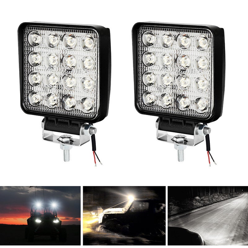 Foco LED 48W 12V IP67 Cuadrado, Coche, Quad _ AGRALED