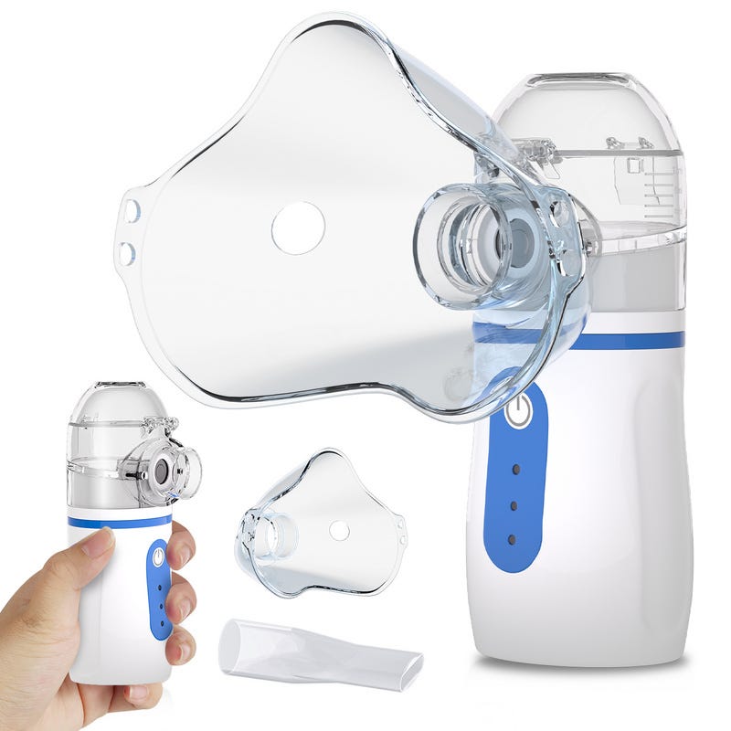 Nébuliseur Inhalateur,Portable Silencieux, Inhalateur avec Embouchure et  Masque, pour Enfants et Adultes,Alimentation avec Câble USB