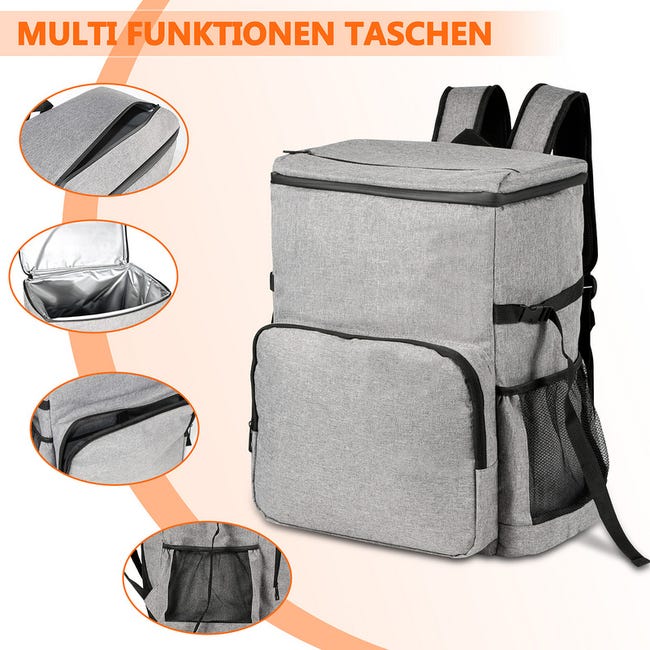 Sac isotherme Sac de Pique-Nique, Sac à Dos Isotherme à Glacière Cooler  Backpack Bag,Portable pour Déjeuner Plage Pique-Nique 35L