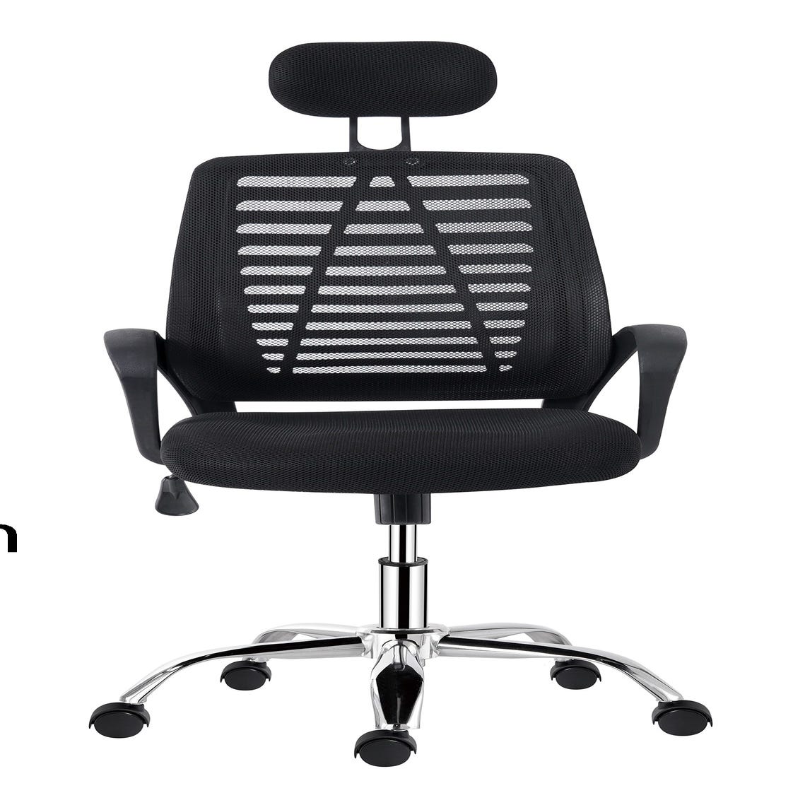 Silla de escritorio Boss ergonómica de oficina ejecutiva con reposabrazo,  altura ajustable, inclinación y soporte lumbar, cuero negro adherido -  IMCESA