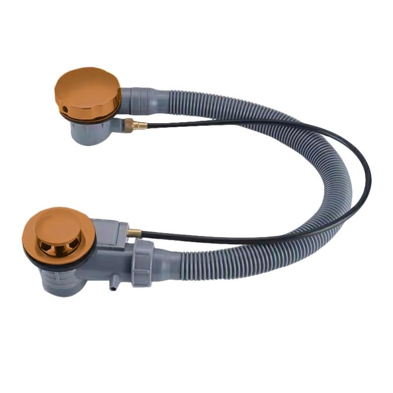 Kit di ricambio per scarico vasca da bagno, tappo di scarico e rivestimento per vasca con 2 fori, kit di conversione piastra frontale per troppopieno universale, filettatura fine/grossa (spazzolato