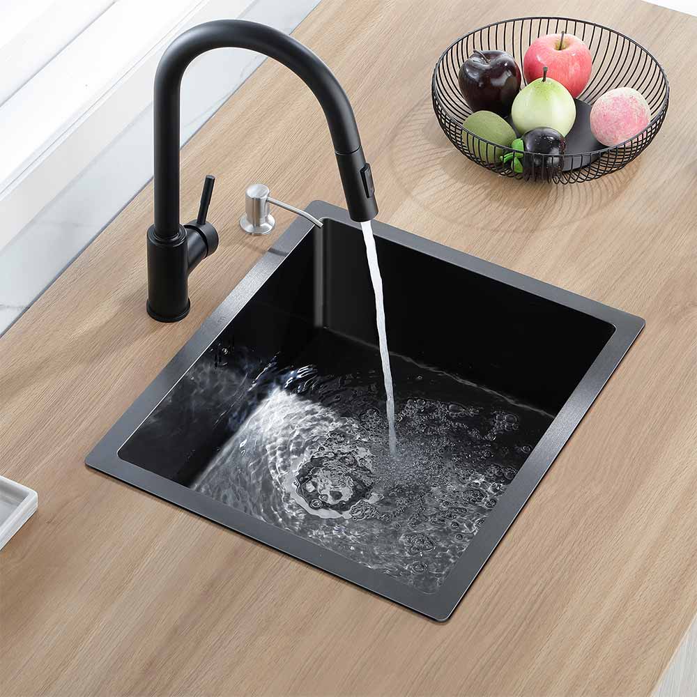 Auralum Évier Noir 1 Bac 50x43x18,5CM,avec Distrubuteur de savon Leroy Merlin