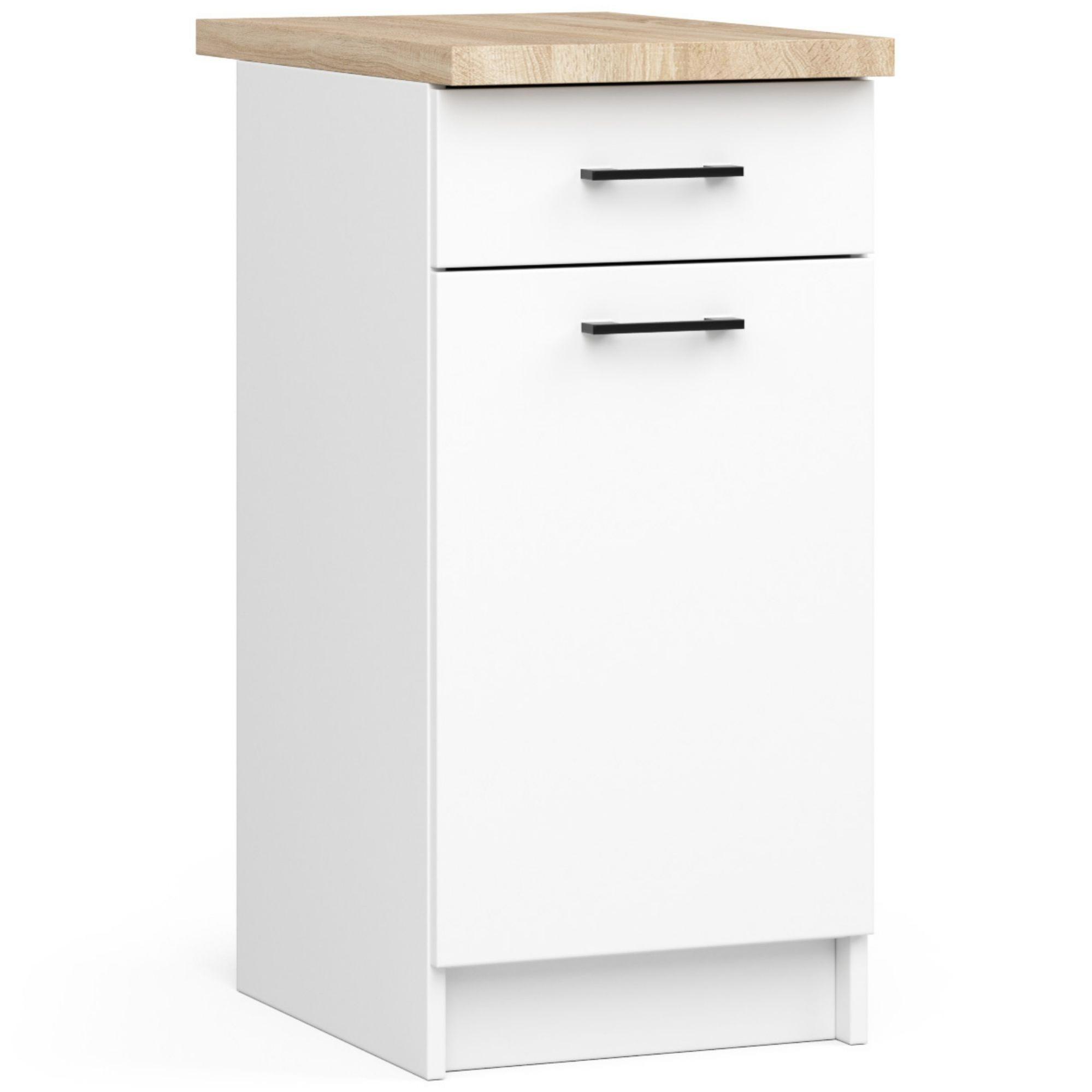 Meuble de cuisine bas AKORD S40 OLIWIA modulable Blanc 40 cm 1 porte 1