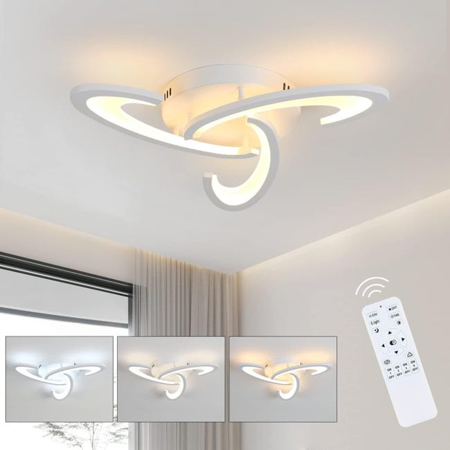 Plafoniera Soffitto LED 45cm Plafoniere A Soffitto Moderna Telecomando App Lampadari Moderni Soggiorno Dimmerabile Luce Soffitto Per Camera Da Letto 30w Ovale-White|45CM - Foto 2
