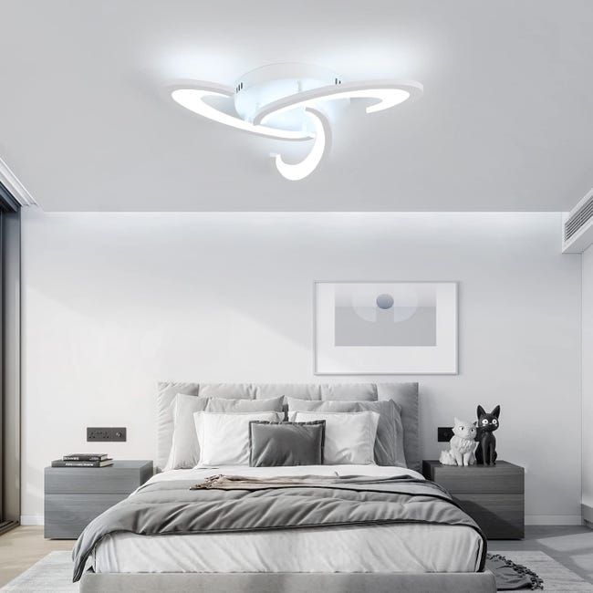 Plafonnier led avec plumes blanches, en forme de nuage, idéal pour salon,  chambre à coucher • Plafonniers Design