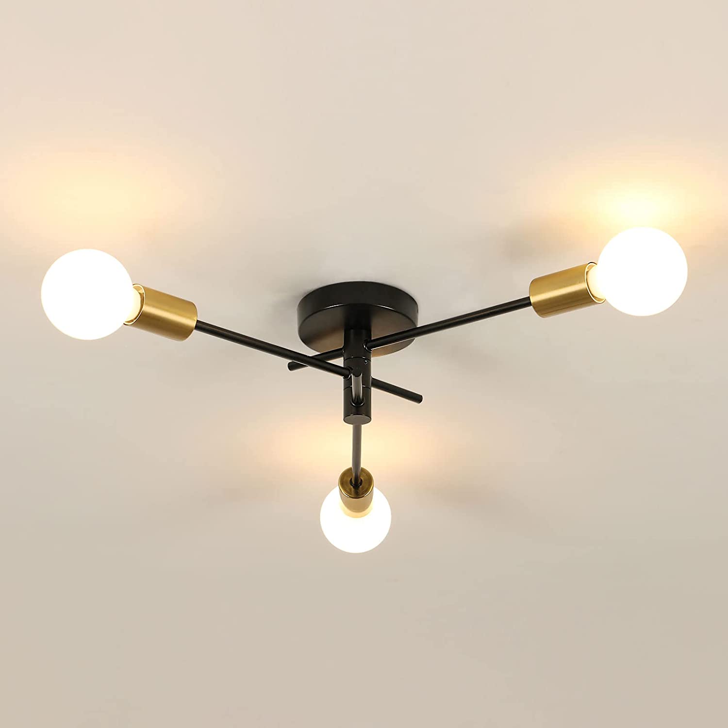 Lámpara de techo LED con base con 3 focos regulables en altura de