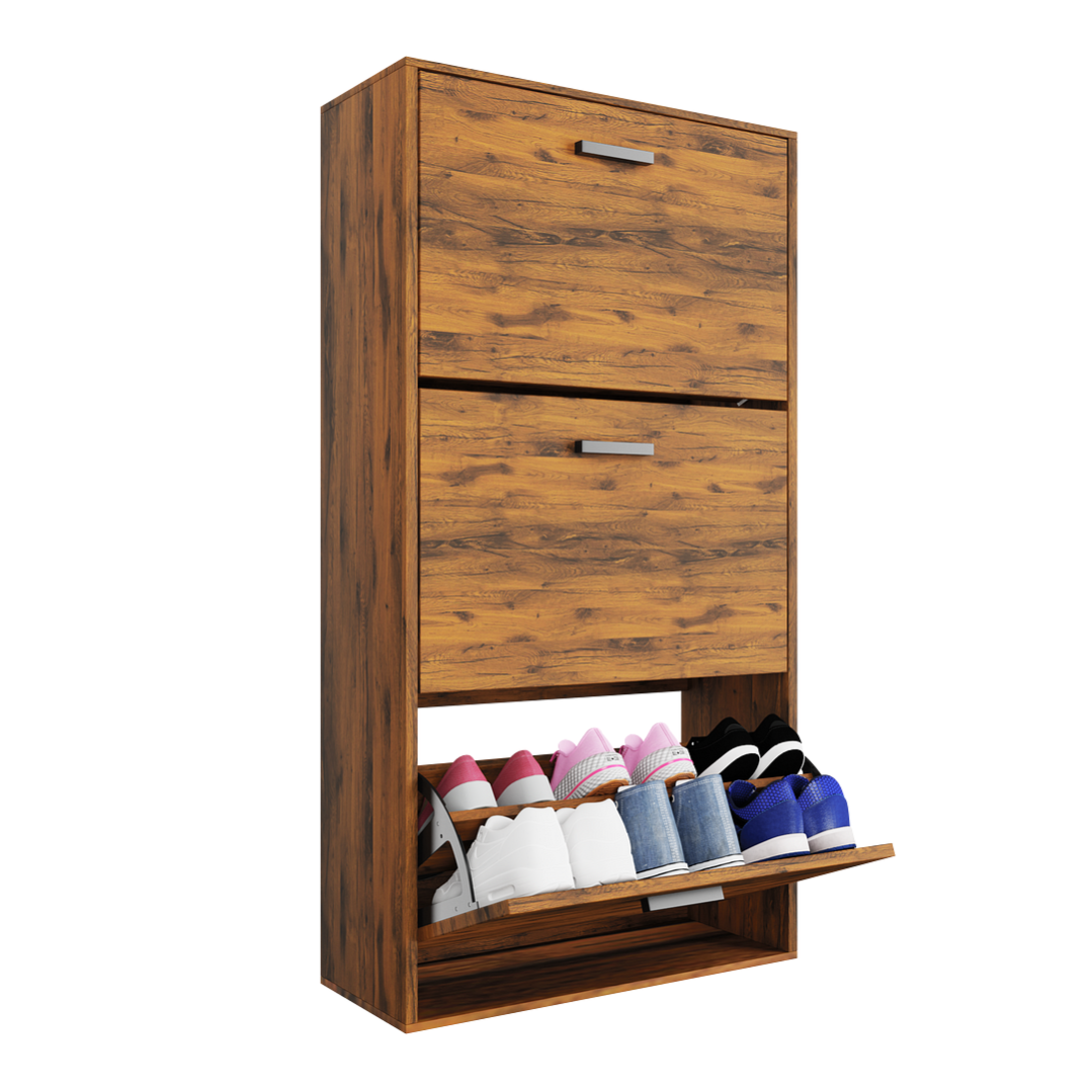 Meuble à Chaussures 2 Portes MUEBLES PITARCH - Blanc - 82x74x25cm - Rangement 12 Paires