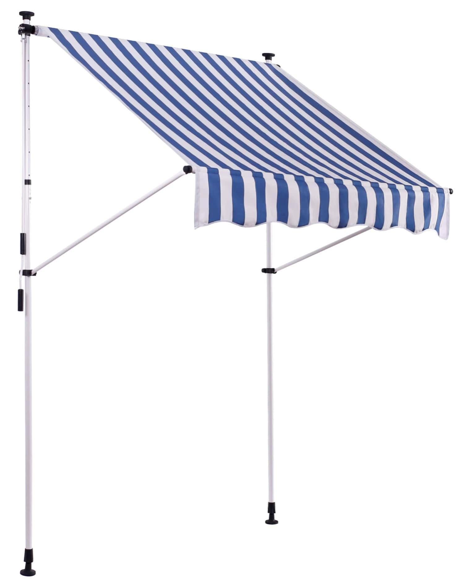 CLP Tenda Da Sole Westerly 150x120cm - Regolabile, Senza Foratura, Stoffa Idrorepellente Bianco/Giallo