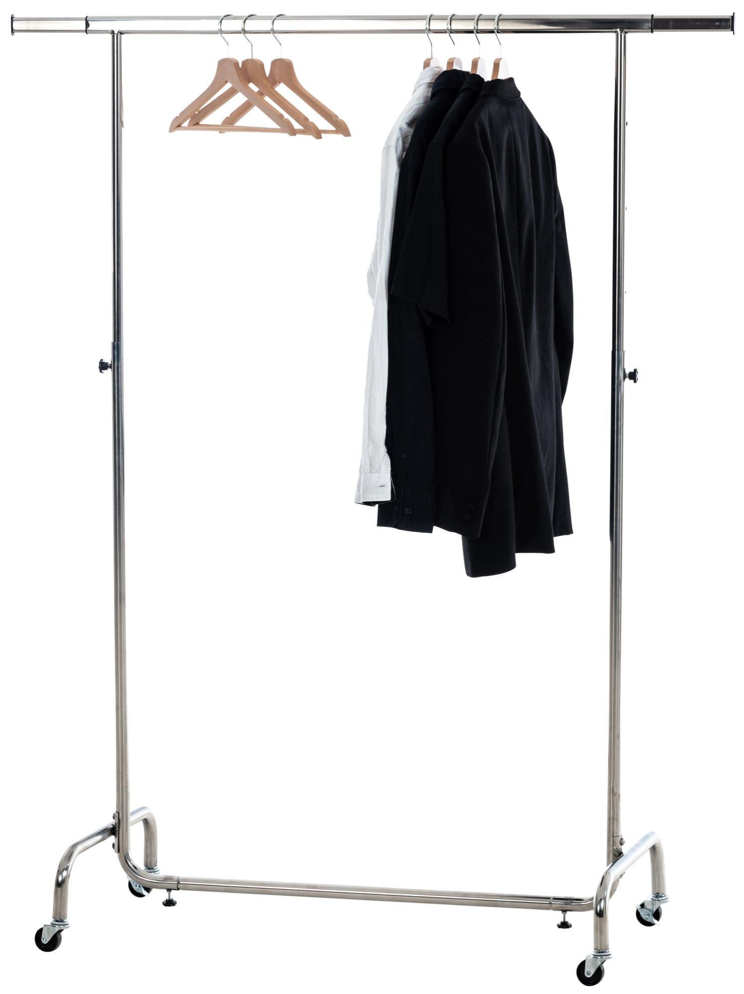 Support à vêtements réglable à deux tiges, support à vêtements sur roulettes en métal pour Support à vêtements réglable à deux tiges, support à vêtements sur roulettes en métal pour