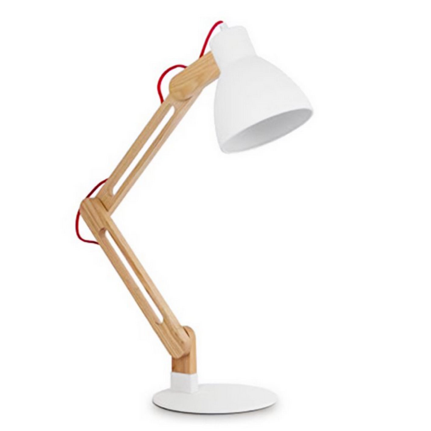 Lampe de bureau blanche avec tête articulée et base téléphone
