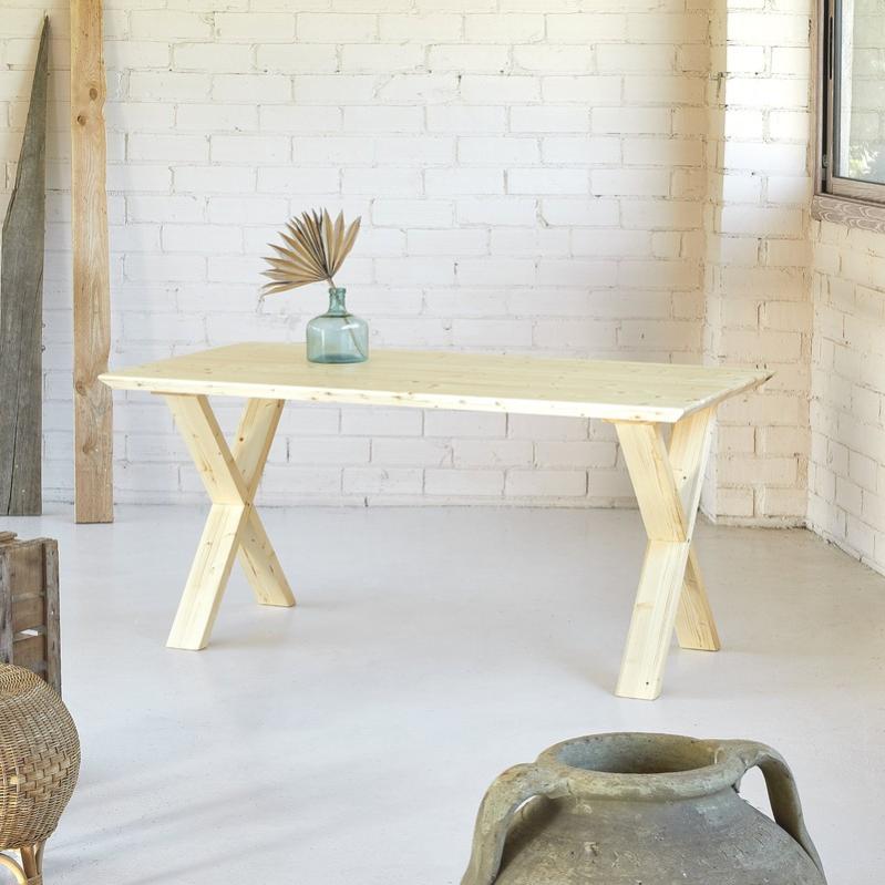 Blenom mesa de madera maciza sostenible comedor rectangular yanakuna natural c/biselado 100x85x75cm xm