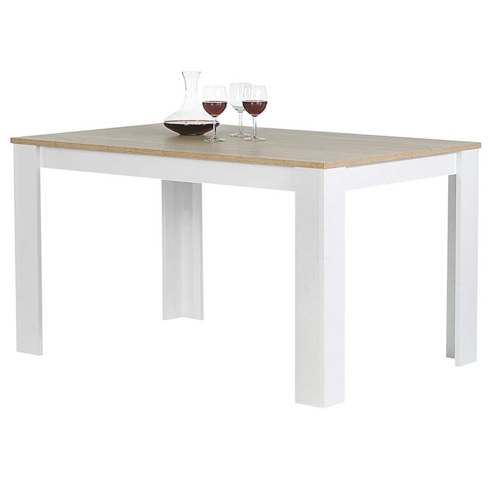 Skraut Home - Tavolo Da Pranzo, Cucina, Sala Da Pranzo, 140x90x76 Cm Per 6 Persone Tavolo Cucina Stile Moderno Rovere E Nero 90940415
