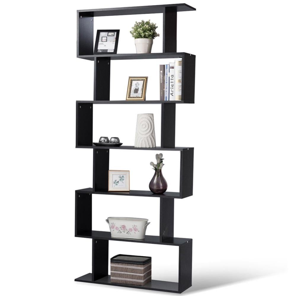 Libreria BAKAJI 6 Ripiani Design Zig Zag - Legno Effetto Melamina, 190x80x24 Cm, Colore Beige - Foto 11