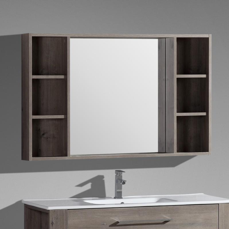 Armoire de toilette miroir 120 chêne gris Aquanoma Leroy Merlin