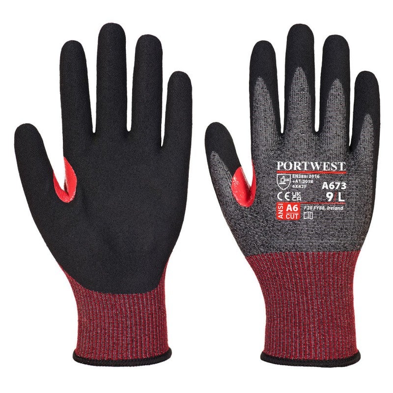 Portwest Gants Anti Coupures En Mousse De Nitrile Ct Ahr Noir Noir Leroy Merlin