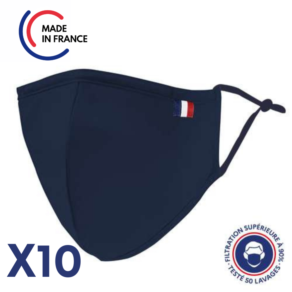 Masque En Coton Lavable Taille Enfant - Norme AFNOR, Impression Panda, Lot De 2, Fabriqué En France