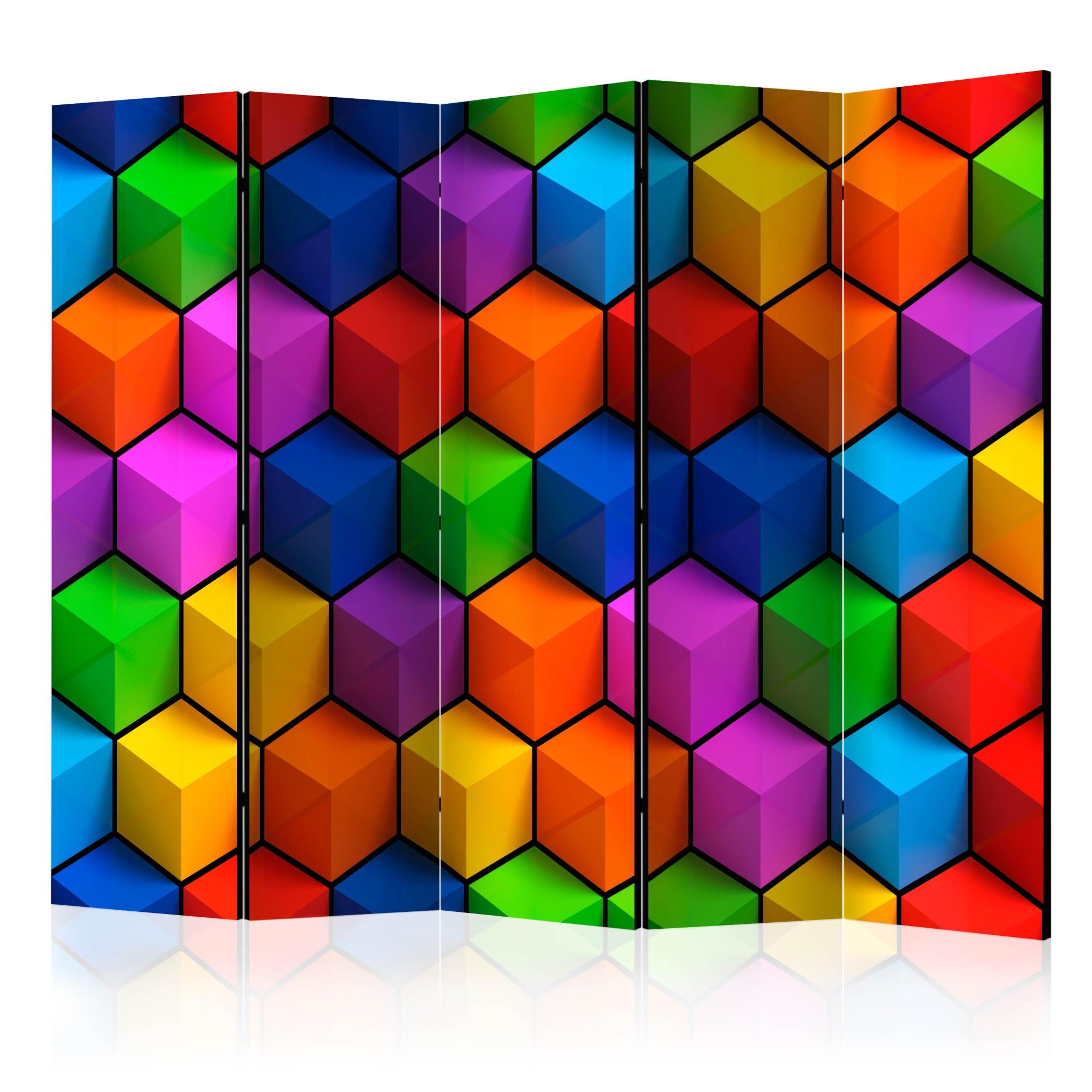 Paravent 5 volets Colorful Geometric Boxes II [Room Dividers