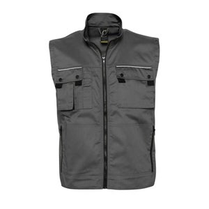 Sol’S Zenith Pro – Bodywarmer Homme De Travail, Multipoches, Pratique Pour Extérieur, Avec Bandes Réfléchissantes