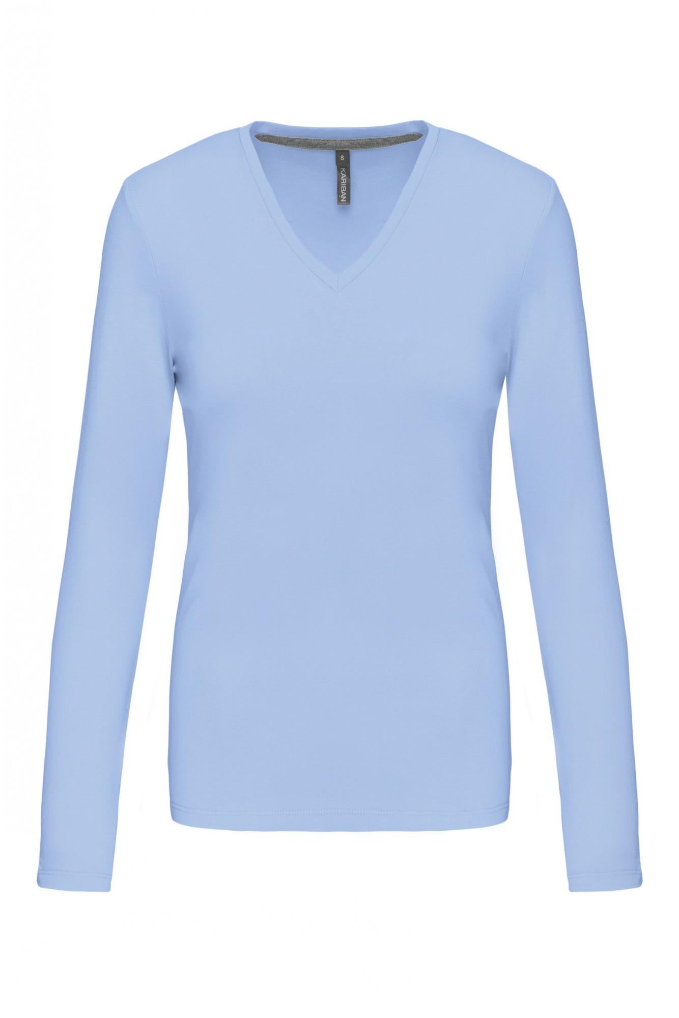 Générique Tshirt Femme Col V Manches Longues T-Shirt à