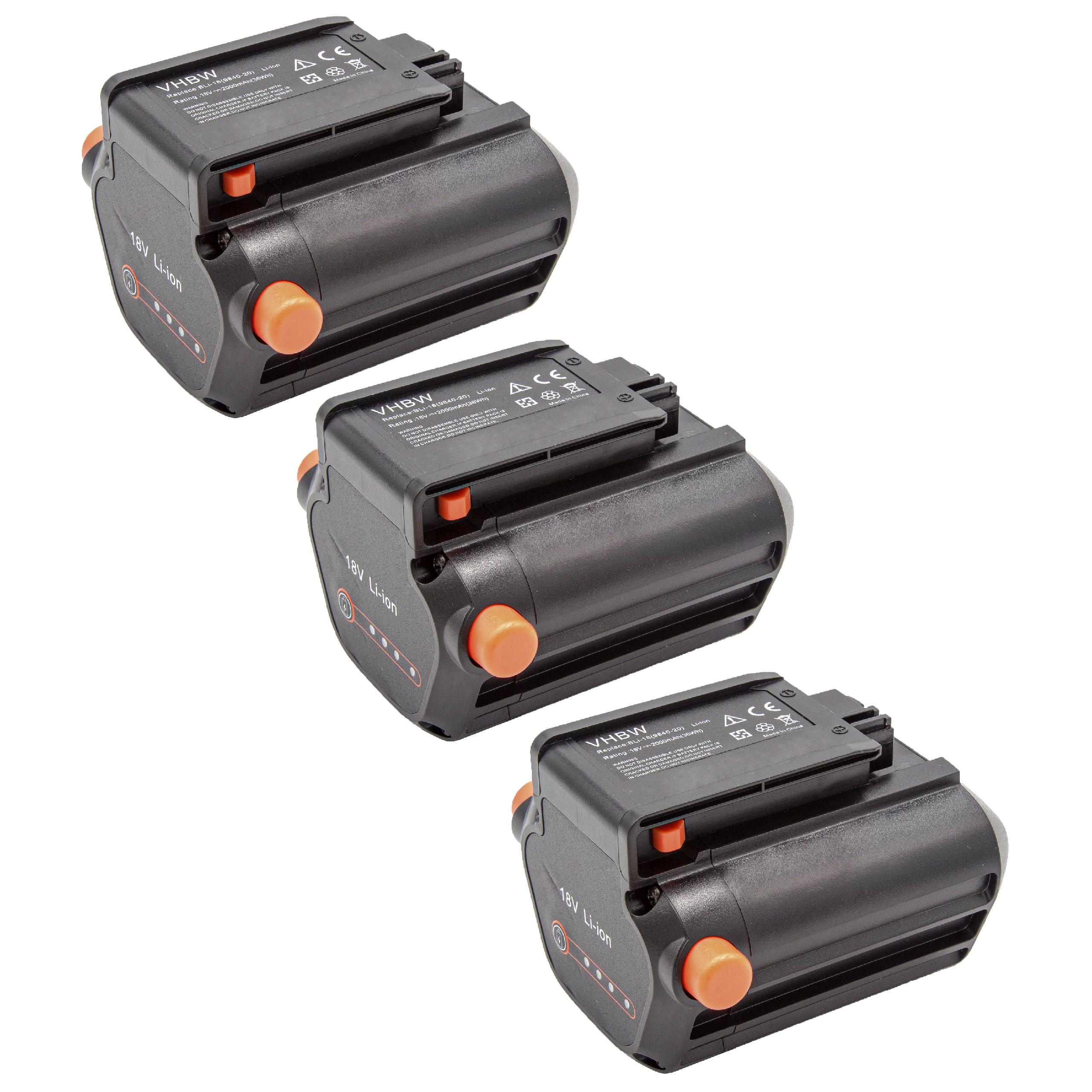 Vhbw 3x Batteries compatible avec Gardena ComfortCut Li-18/50 (9837-20 ...