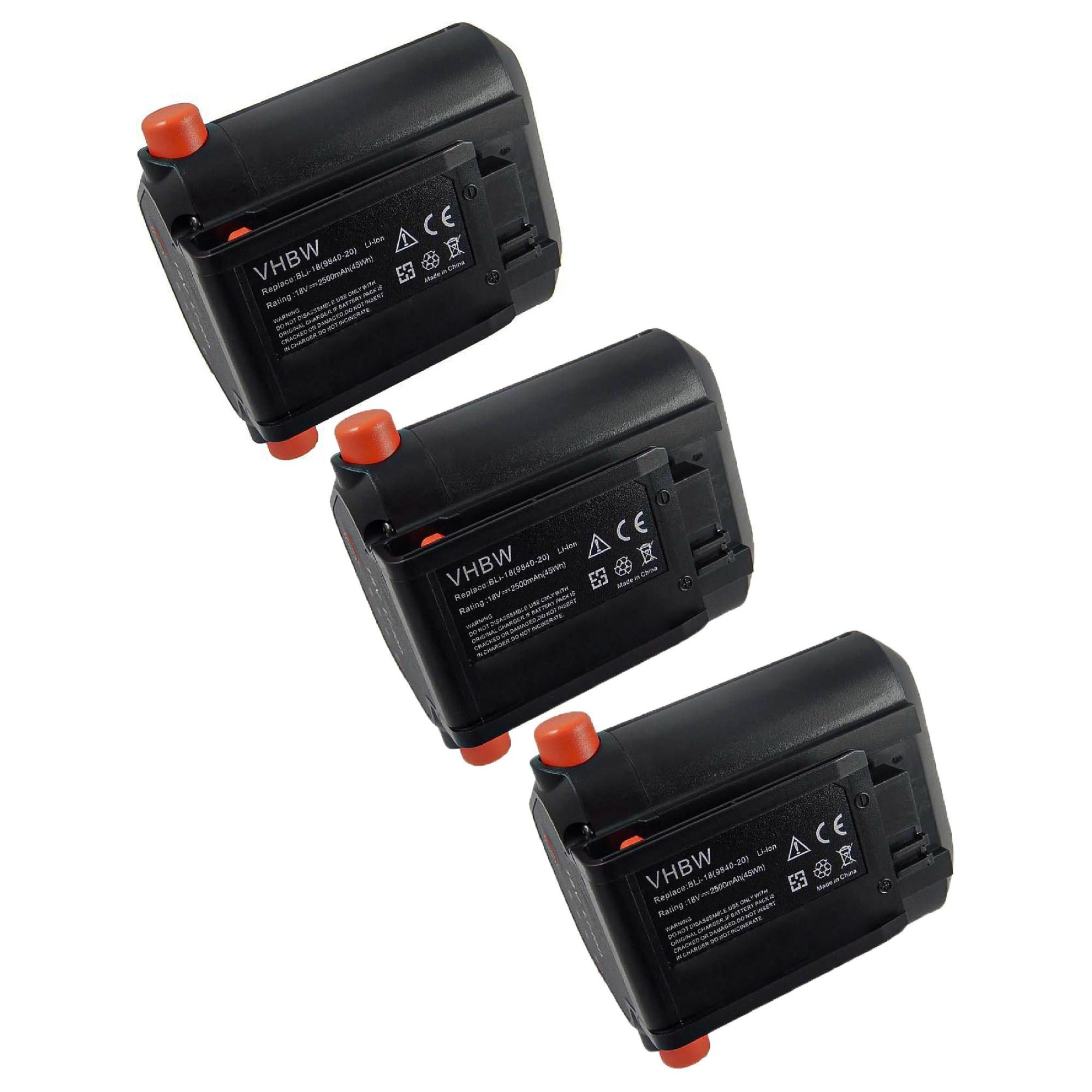Vhbw 3x Batteries compatible avec Gardena EasyCut Li18/23 R (982320