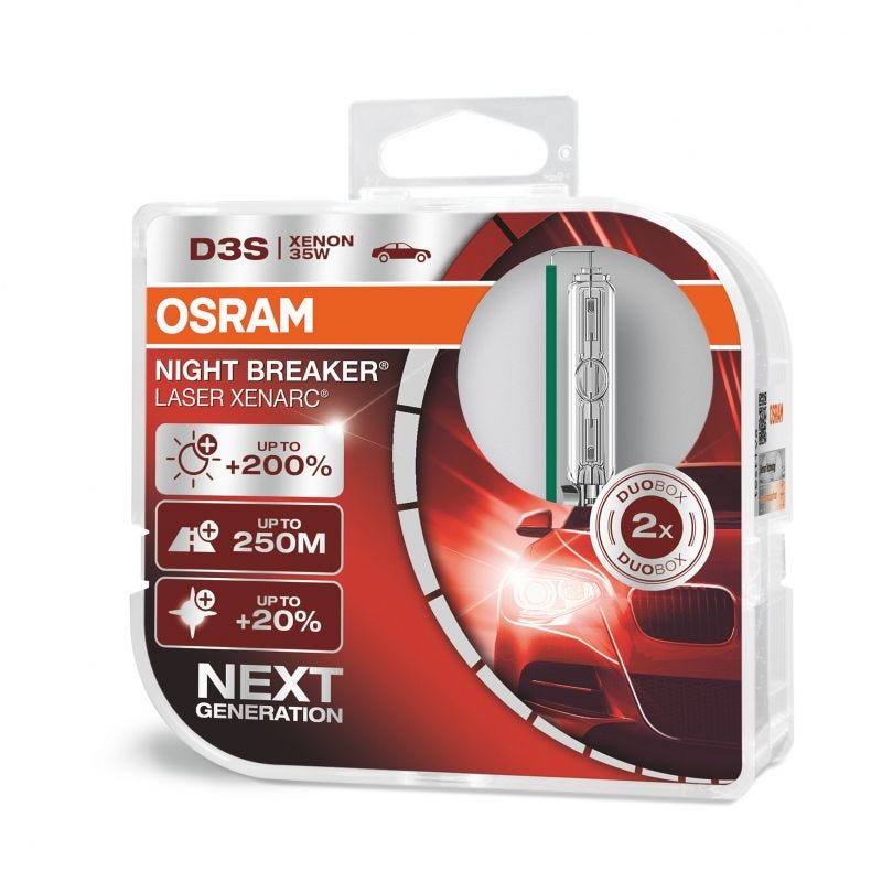 Kit 2 Ampoules Xénon auto Osram XENARC® NIGHT BREAKER® LASER D3S