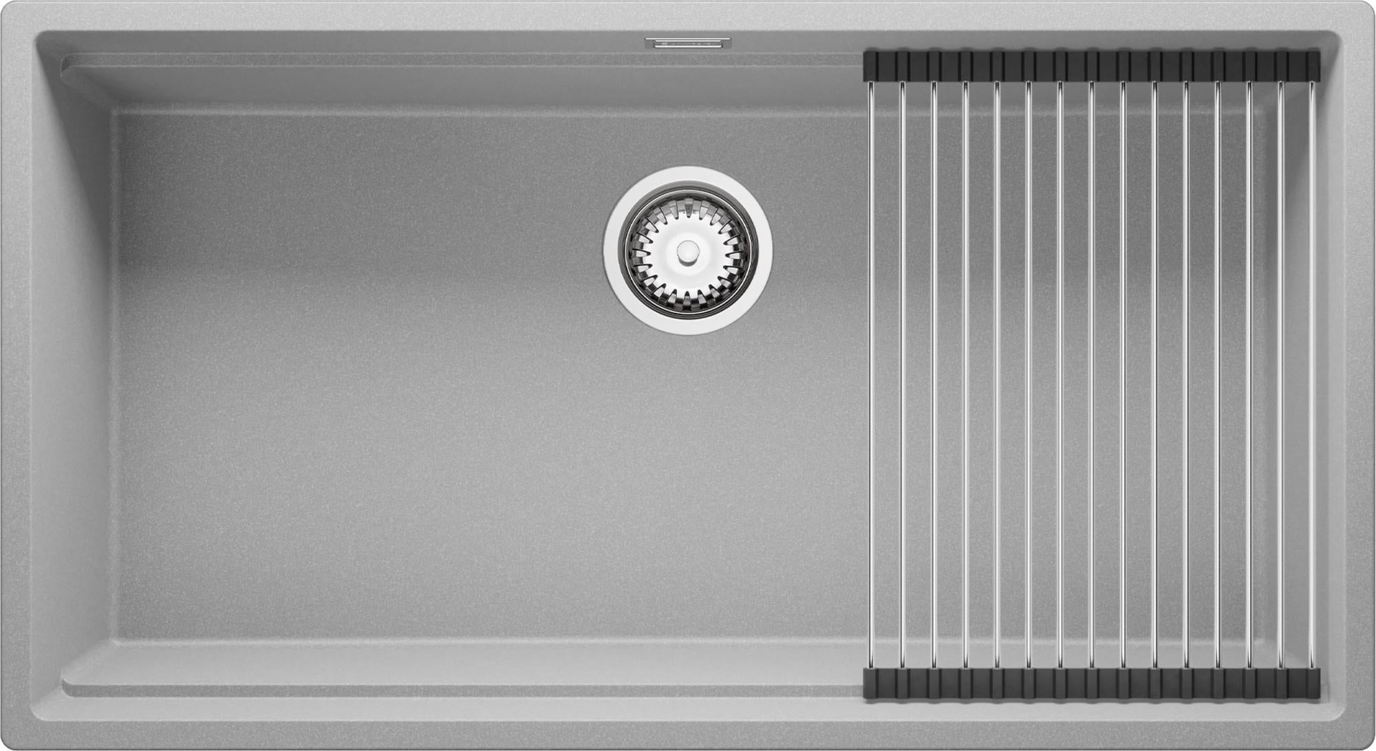 Lavello Sottotop In Granito Grigio Primagran - 76x47 Cm, 1 Vasca, Per Mobile 80 Cm - Foto 8