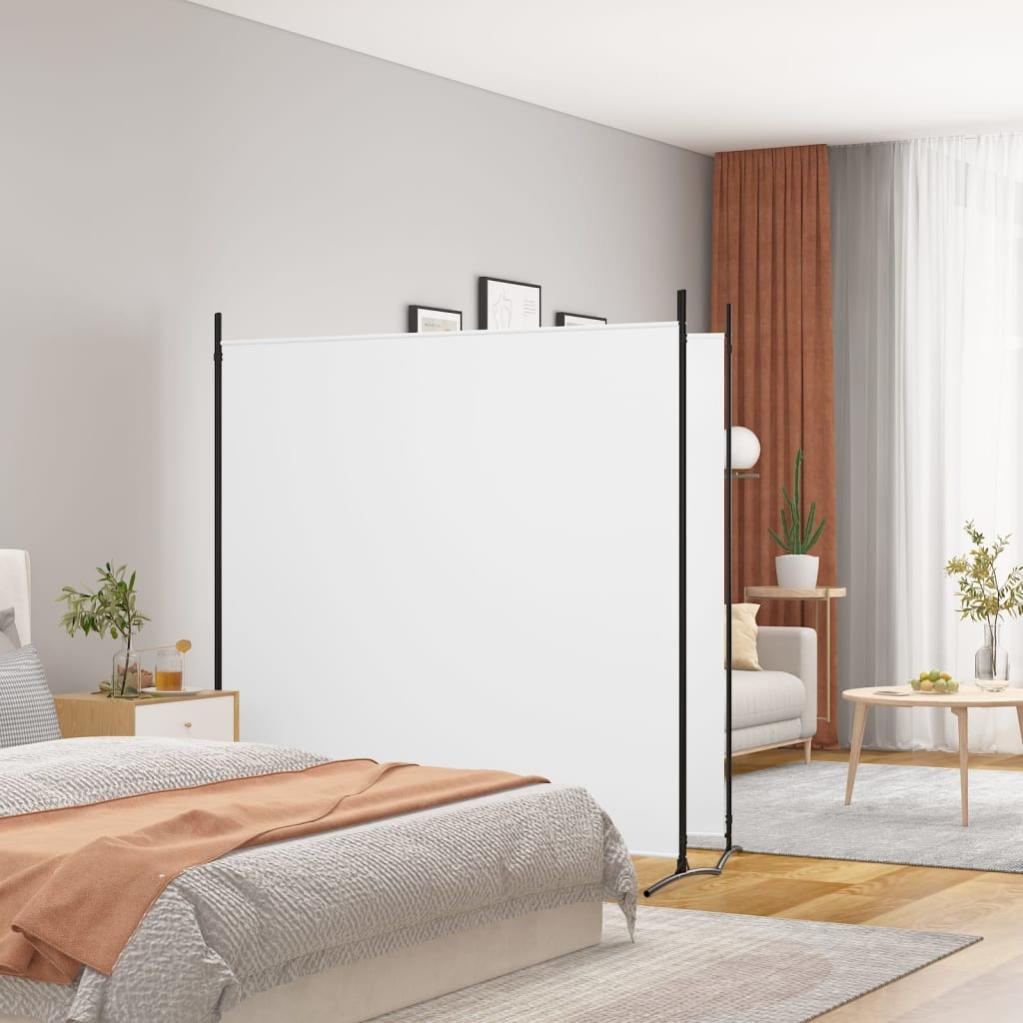 VidaXL Divisorio A 6 Pannelli In Tessuto Bianco 240x200 Cm - Paravento Pieghevole Per Interni, Leggero - 4
