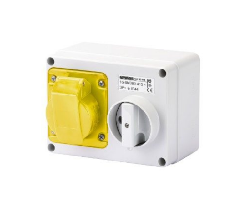 Presa Interbloccata 3P T 16A 380V 6h ROSSA IP44 Con Fondo Master