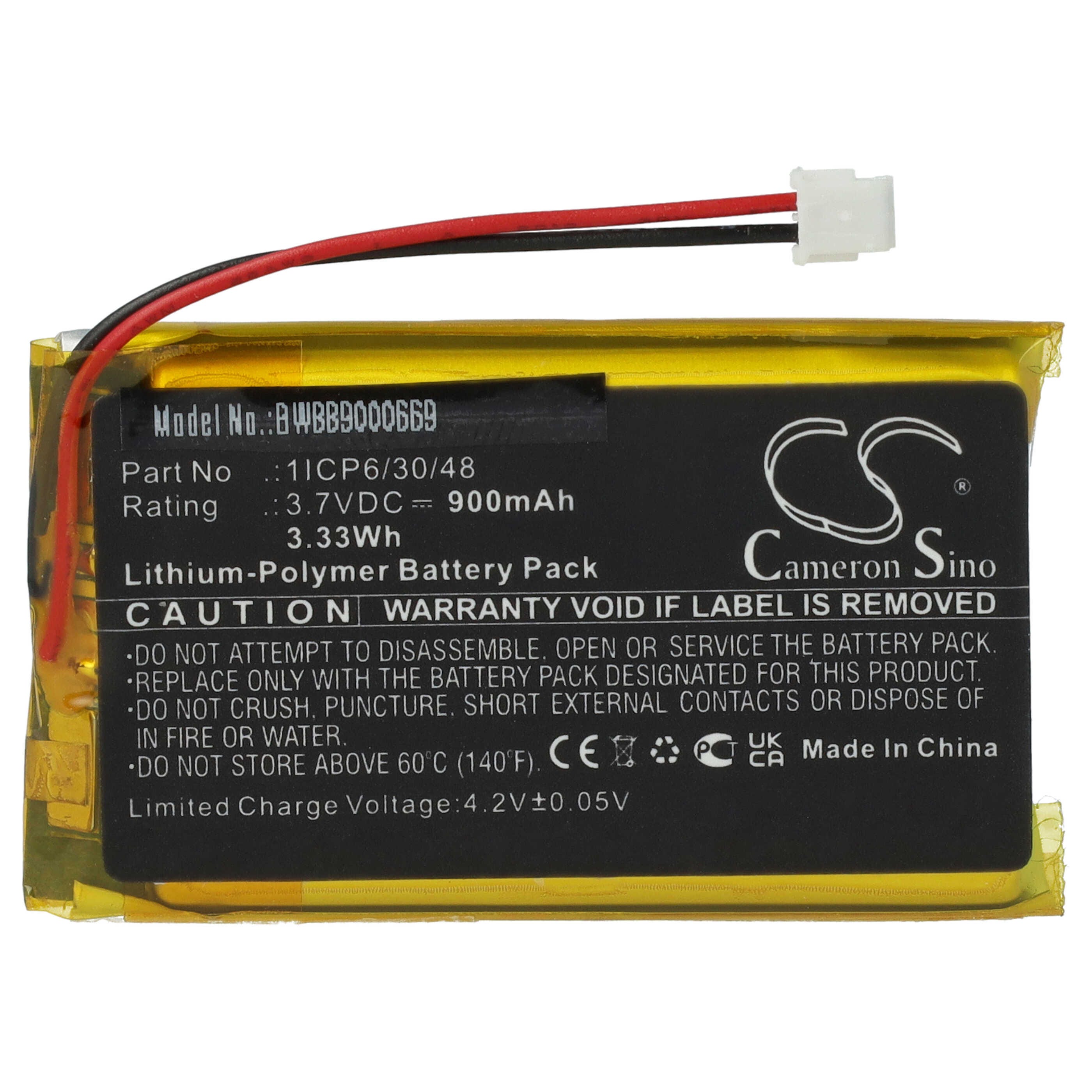 Vhbw Batterie remplacement pour Babymoov 1ICP6/30/48 pour moniteur