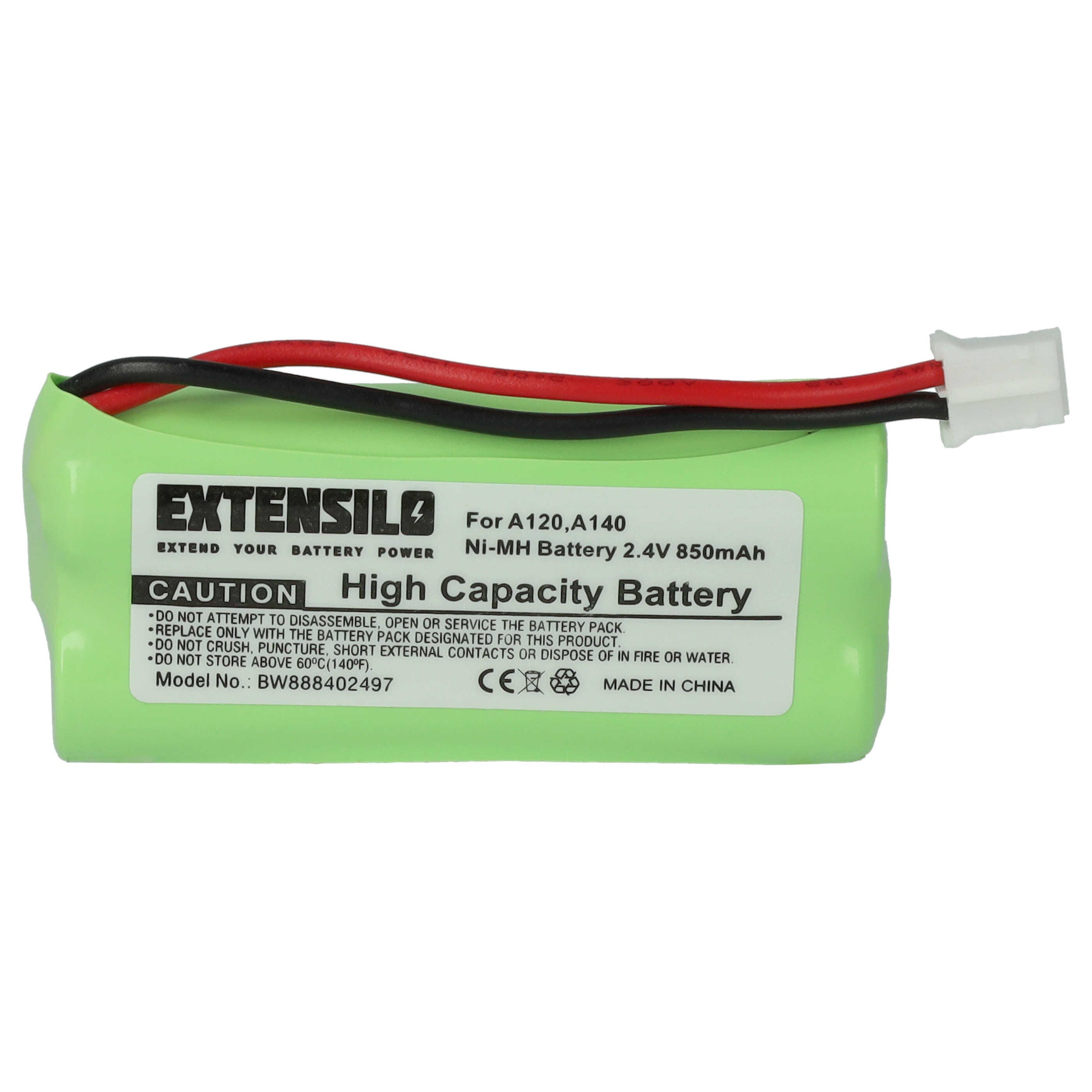 EXTENSILO Batterie compatible avec Siemens Gigaset AS145, AS14, AS15,  AS140, AS140 DUO, AL14H téléphone fixe sans fil (850mAh, 2,4V, NiMH)