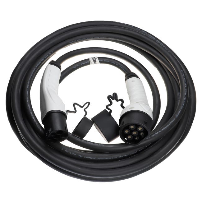Vhbw Câble de recharge type 2 vers type 2 compatible avec Alfa Romeo Tonale voiture  électrique - 3 phases, 16 A, 11 kW, 7 m