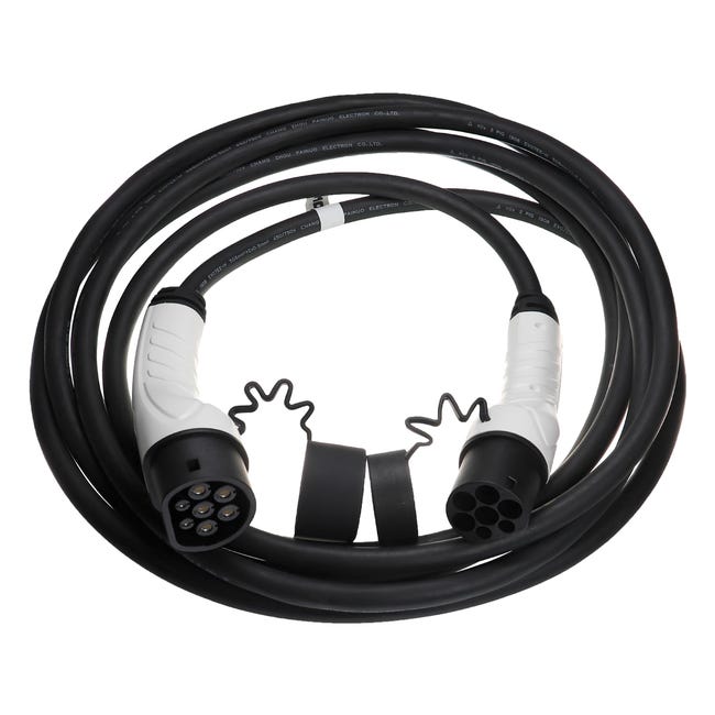 Vhbw Câble de recharge type 2 vers type 2 compatible avec DS 7 Crossback  E-Tense 225 voiture électrique - 3 phases, 16 A, 11 kW, 5 m