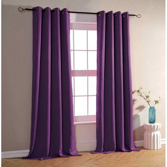 Rideaux de Chambre à Coucher Occultant Draperie - (Couleur Violet Royal)  W52 x L84, Doubles Panneaux, Traitement de Fenêtre Occultant Draperie pour  Fenêtres 