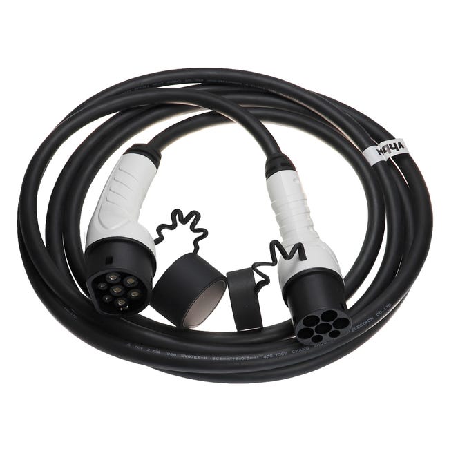 vhbw Câble de recharge type 2 vers type 2 compatible avec MINI Electric  voiture électrique - 1 phase, 16 A, 3,5 kW, 7 m