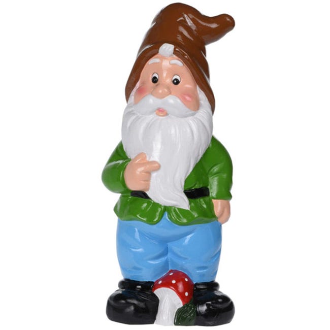 Figura Decorativa Gnomo H 19 CM Nano da Giardino Con Lanterna IN Piedi Plastica Figura Decorativa Gnomo H 19 CM Nano da Giardino Con Lanterna IN Piedi Plastica