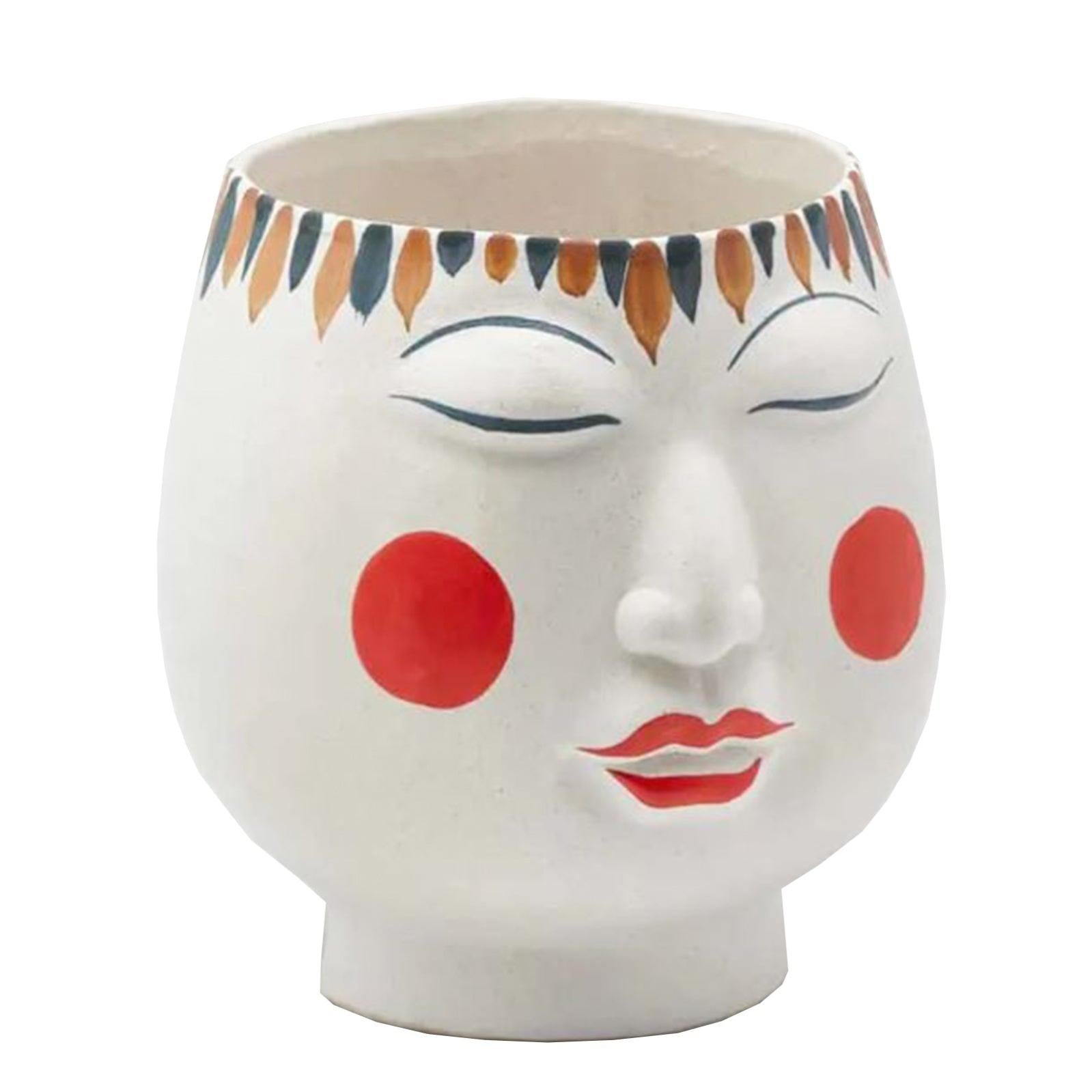 UMESONG Fioriera con viso oscillante, in resina, da appendere, per interni ed esterni, per piante grasse, filo di perle, idee regalo per la mamma, Natale