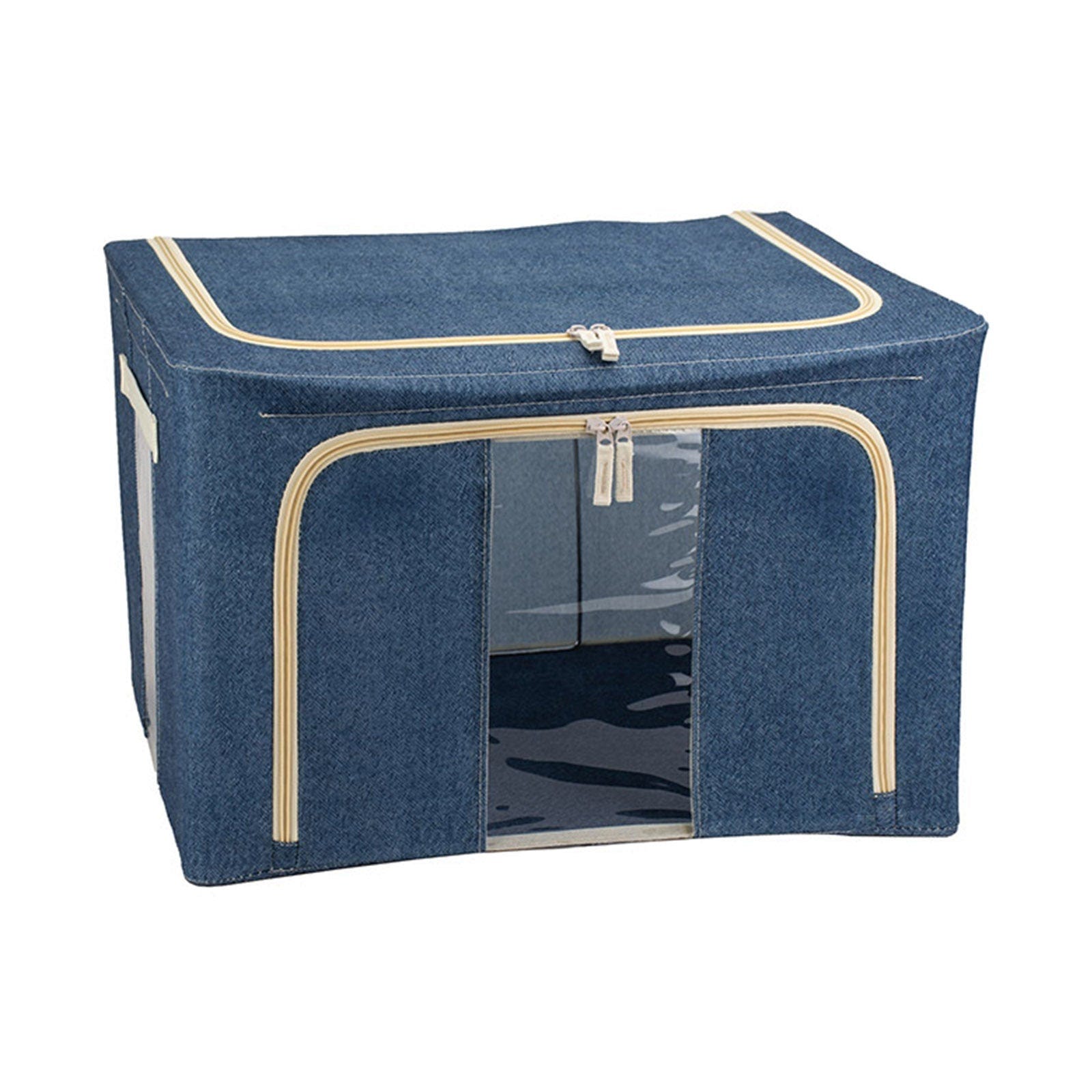 Scatola cambio stagione rigida box in tessuto salvaspazio per armadio con  doppia cerniera / 40 x 50 x h 22 cm / Blu