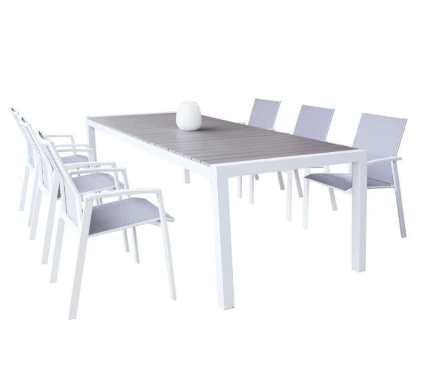 Tavolo Da Giardino Allungabile Milani Home VIDUUS In Alluminio E Polywood, Dimensione 160/240x95x75 Cm, Resistente A Tutte Le Intemperie